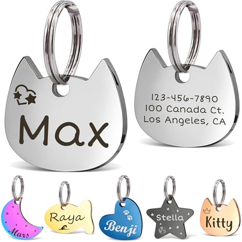 Anavia Small Personalized Stainless Steel Cat Tag
