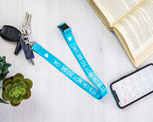 It's OK Not To Be OK Mental Health Awareness Lanyard Work ID Business Lanyards Men's Women's (Blue) - Image 4