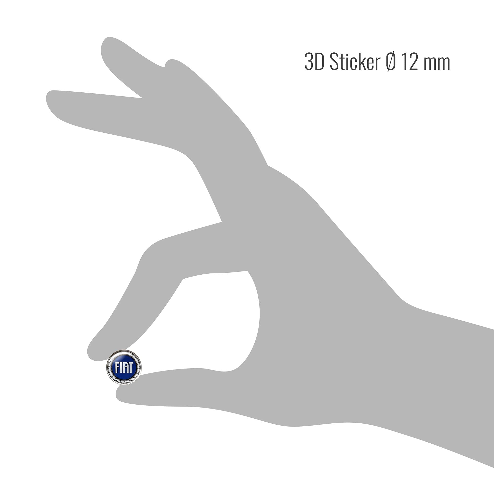 Fiat Logo Adesivo 3D Ufficiale Blu 12 mm 2 Pezzi