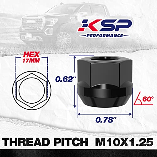 Image of KSP M10x1.25 ATV Lug Nuts, Open End Acorn Bulge Wheel Lug Nuts Fit for Polaris Sportsman Can-Am Commander Maverick Outlander, 16PCS 17mm Hex Wheel Nut for ATVs Renegade Honda TRX Kawasaki KAF KVF