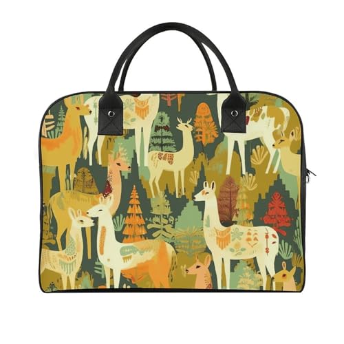 Duffle Bag for Travel Colorful Alpaca Printed Tote Bag Crossbody Bags Gym Bag Shoulder Bag Travel Handbag