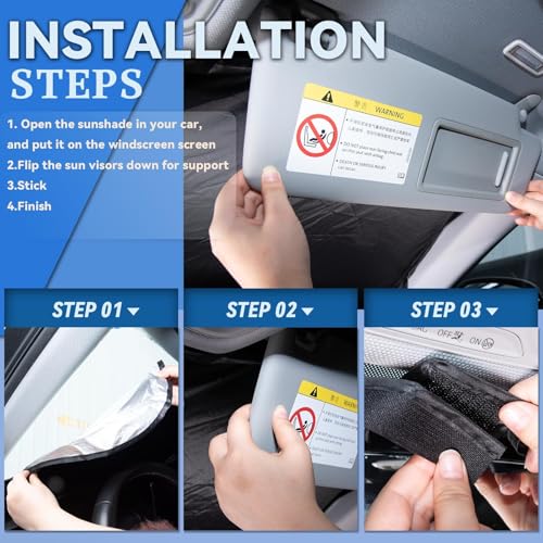 Image of Car Front Windshield Sun Shade for Toyota Prius 2023 2024, Car Window SunShades Shield Cover Sun Visor Protector with 240T Reflective Fabric UV & Sun Heat Protection Accessories