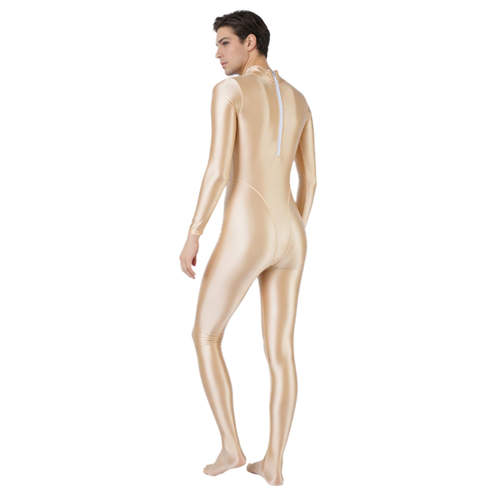 renvena Mono brillante de una pieza para hombre, de nailon, Zentai, yoga, fitness, ropa deportiva