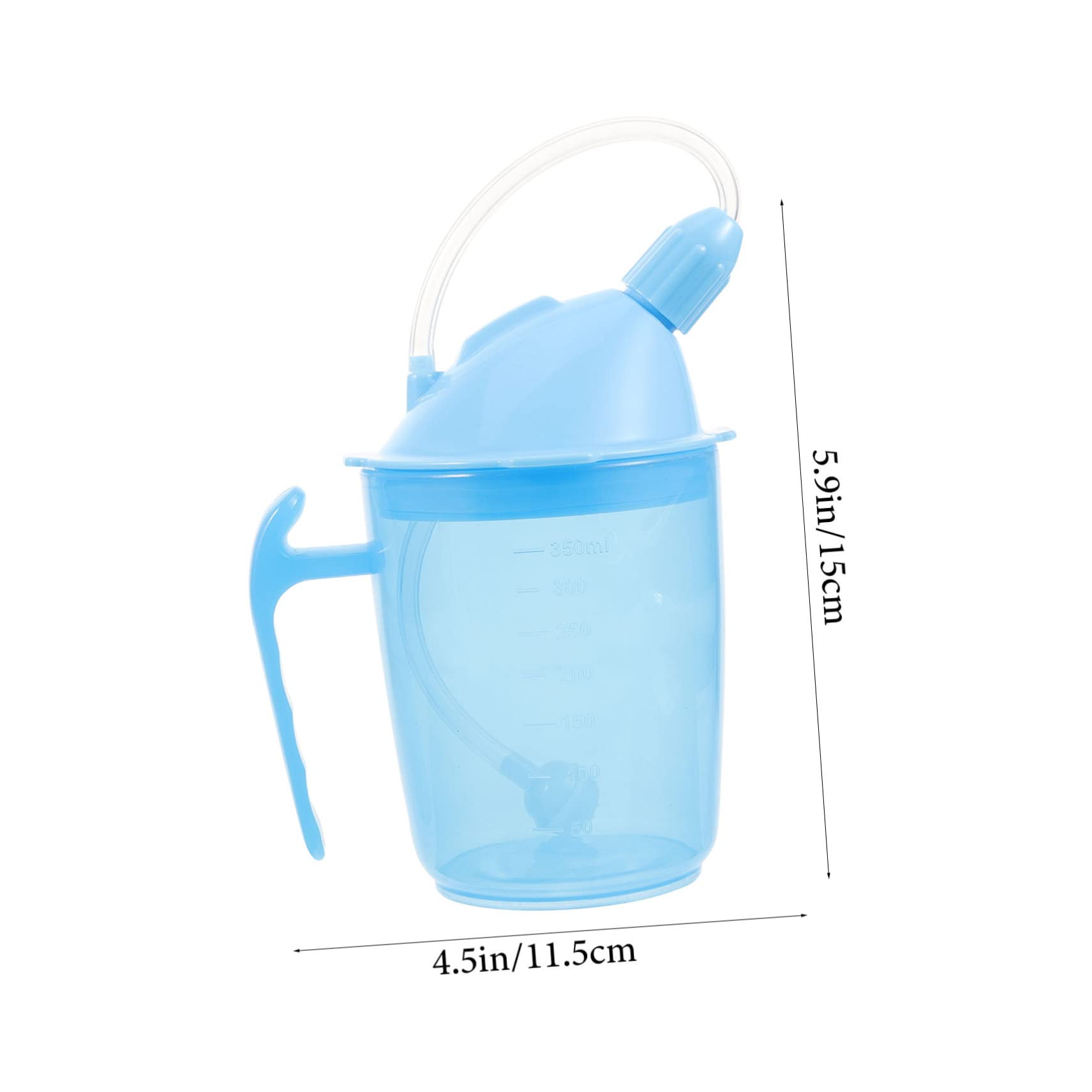 IWOWHERO Patient Cup Drinking Disabled Products for Adults Non Spill Cups for Elderly Adults Sippy Cups Cup for Liquid Diet Shot Straw Cups with Lids and Straws for Adults Plastic Sky-blue