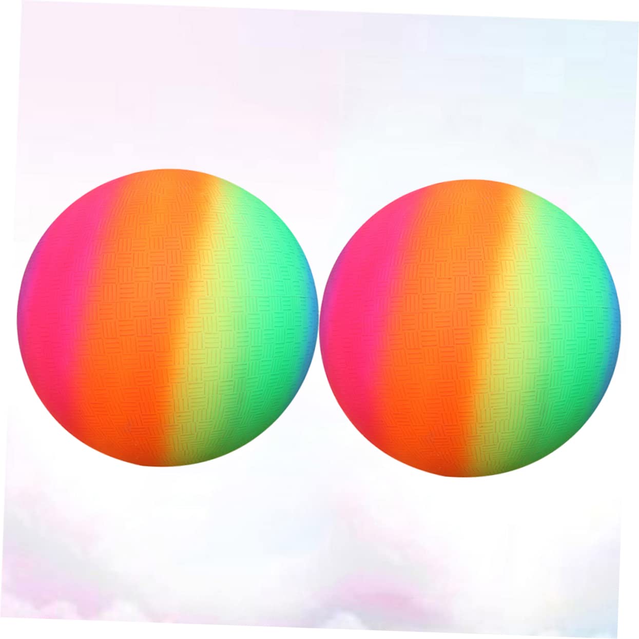 SUPVOX Environmental Protection PVC Rainbow Balls Bounce Play Ball Boys and Girls' Kickball Handball for Beach Pool Develop Catching Throwing Skills