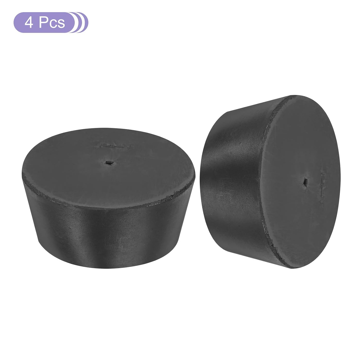 MECCANIXITY Rubber Tapered Plug 75mm to 90mm Solid Test Tubes Bungs Stopper with Hole Black for Lab Home 4 Pieces