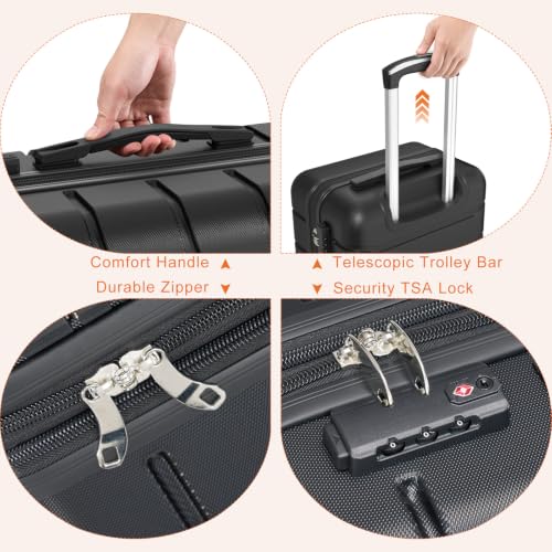 Image of Sweetcrispy 24 Inch Checked Luggage, Suitcase with Spinner Wheels