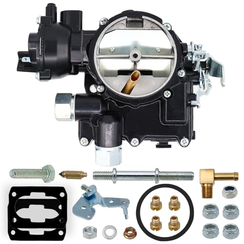 THUNDERMINGO New Marine Carburetor for Mercruiser 3.0 Carburetor 2 Barrel for Mercury Mercarb 3.0L 2.5L 4CYL Engine with Jets and Gasket W/Electric choke Long Linkage 3310-864940A01 8M0045397 Black
