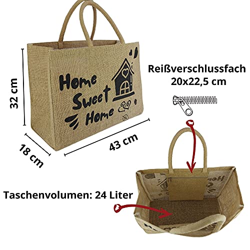 Domelo Women's Large Shopping Basket, 100% Jute Vegan Bag, Basket Jute Bag, Shopper Basket Bag, Shopping Bag - Image 2