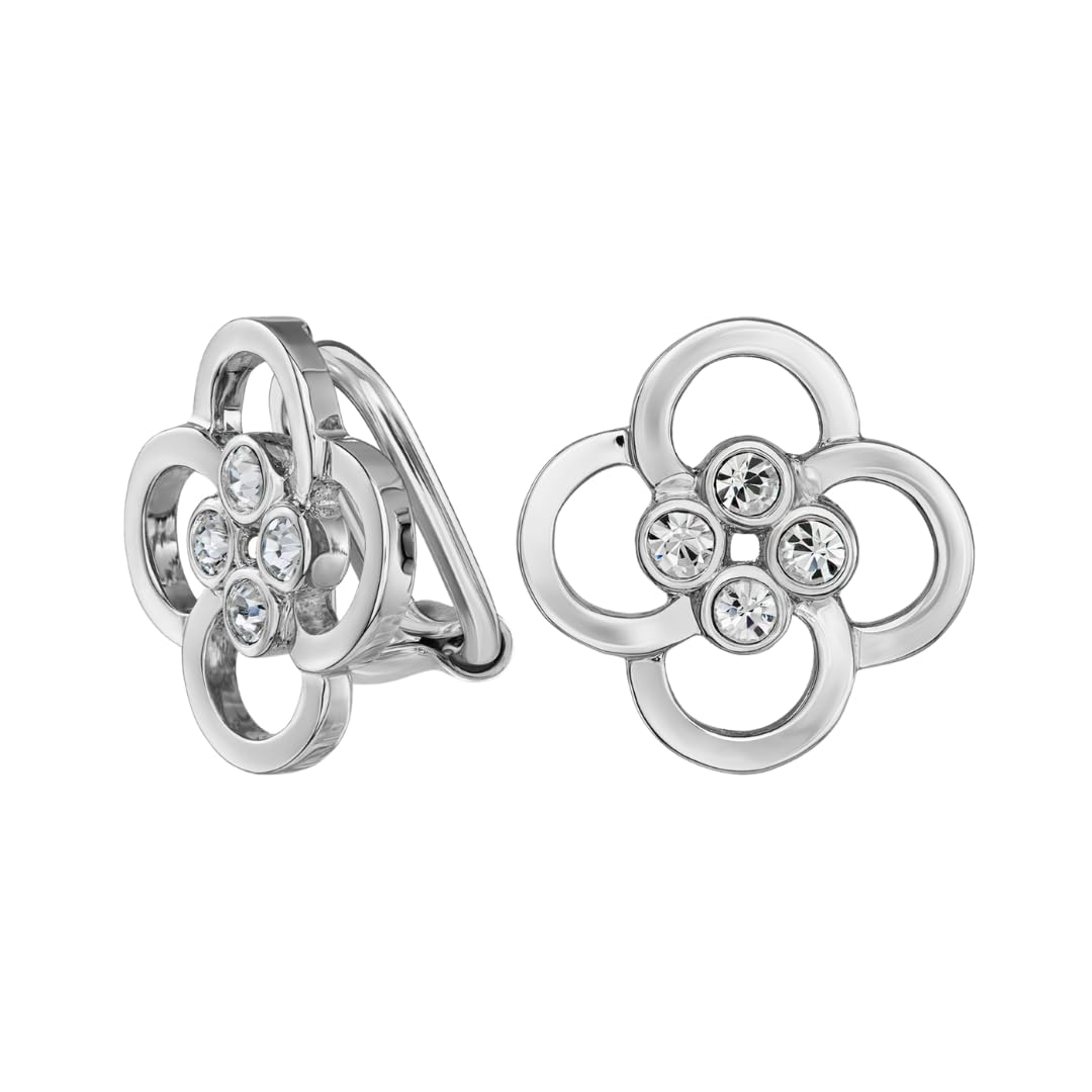 Traveller Ohrclip - Blume - Platiniert - Kristalle - 157682