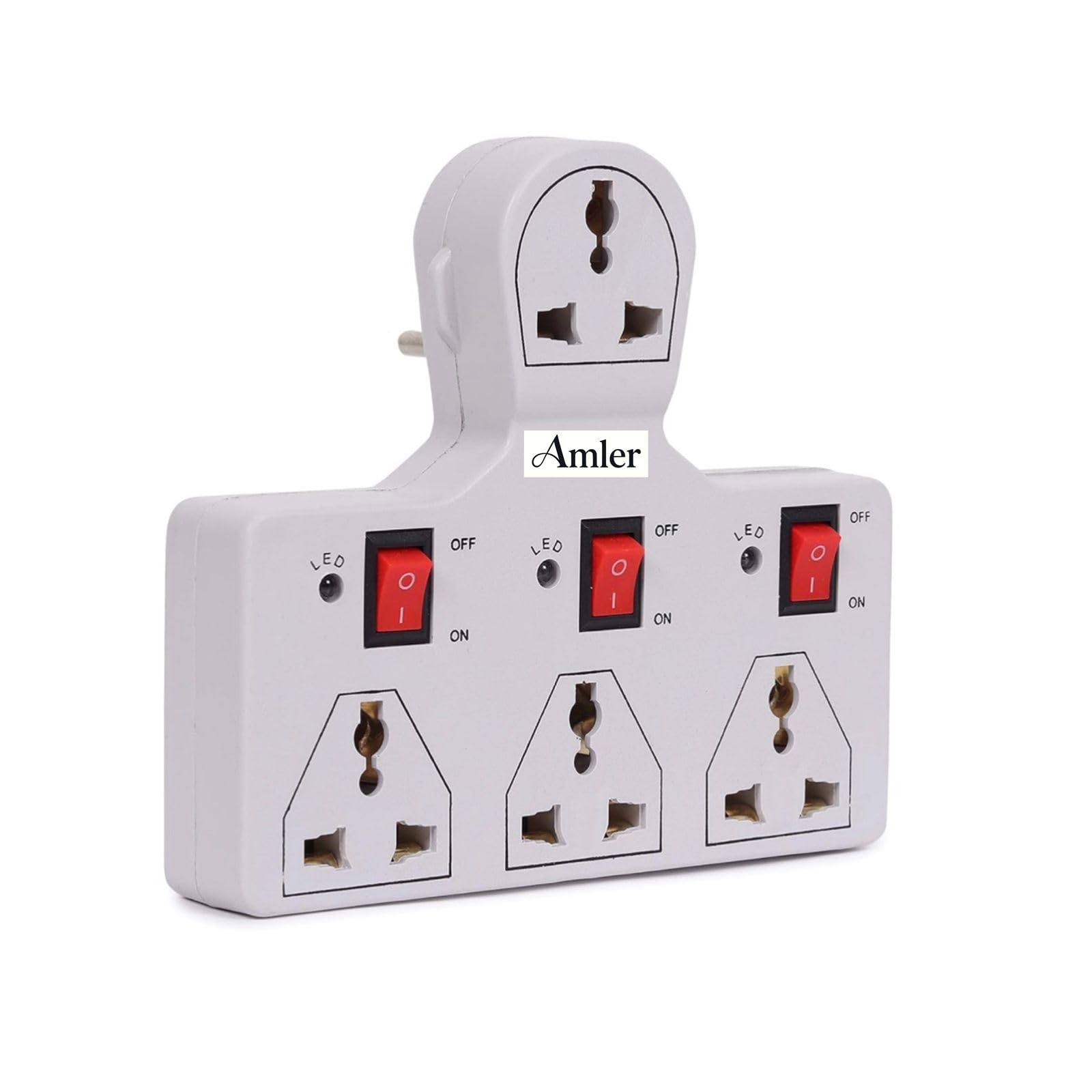 3+1 Socket Extension Board with Individual Switches | 8A 240V Universal Plug | Multi Plug Power Strip | Surge Protection | Extension Board for Home, Office, Laptop, Mobile Charger-image-27