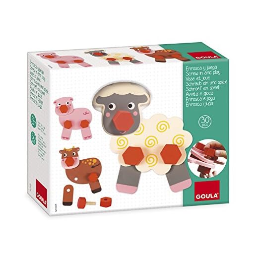 Goula - Enrosca Y Juega Animales Granja, Juego Preescolar De Construcción A Partir De 3 Años