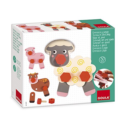 Goula - Enrosca Y Juega Animales Granja, Juego Preescolar De Construcción A Partir De 3 Años