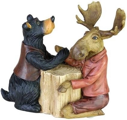 Moose Bear Arm Wrestling Collectible Figurine Figure, 6-inch