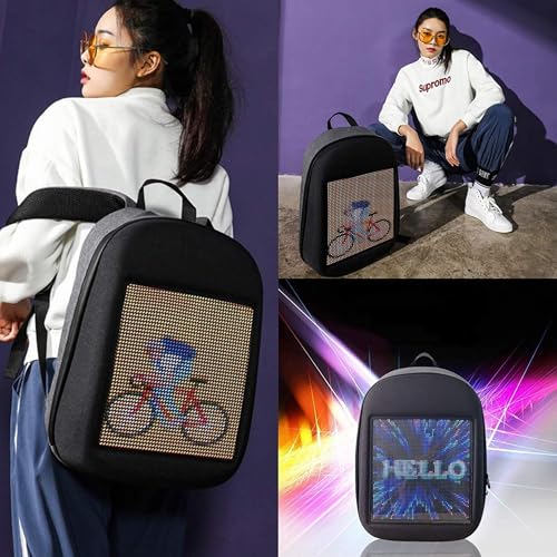 Image of LED Laptop Backpack - Stylish Illuminated Travel Bag for Men & Women, Tech & Everyday Use (BLACK)