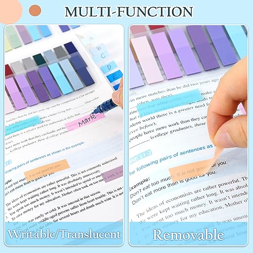 Qufiiry Page Markers Tabs, 1200 Pcs Index Tabs, Pack of 6 Sticky Tabs Page Markers - Image 4