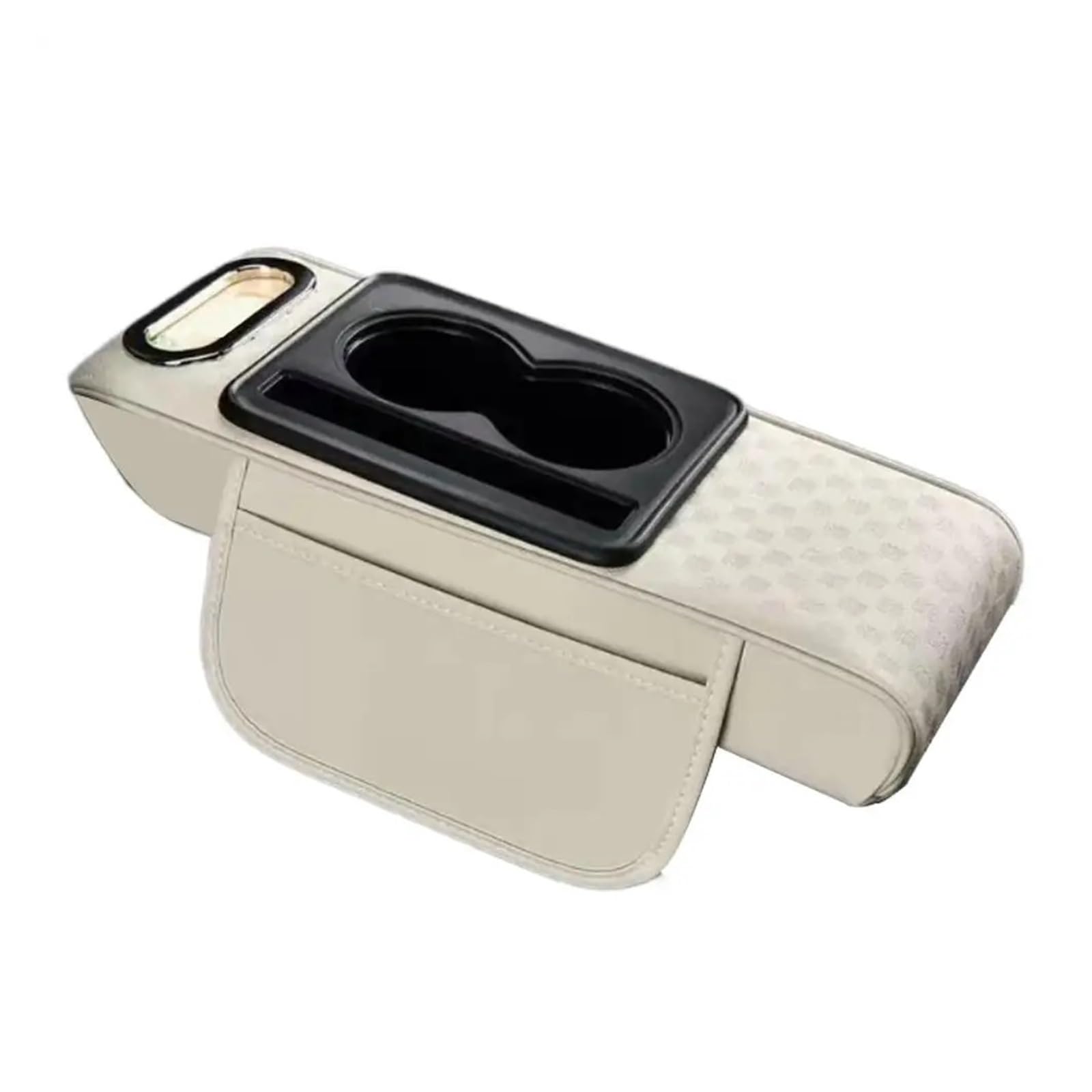 HIVZIVCCIK Armrest Storage Box Universal Multifunctional Organizer With Cup Holder Tissue Box PU Leather Armrest Height Pad Center Console Heightening Cushion Center Console Organizer Tray(6)