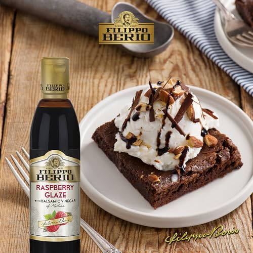 Filippo Berio Raspberry Glaze with Balsamic Vinegar of Modena, 8.4 Ounce Plastic Bottle