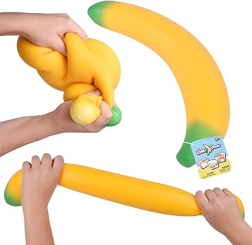 Toymendous Laffy Snacks - Squishy Banana Stress Toy - Ages 3+