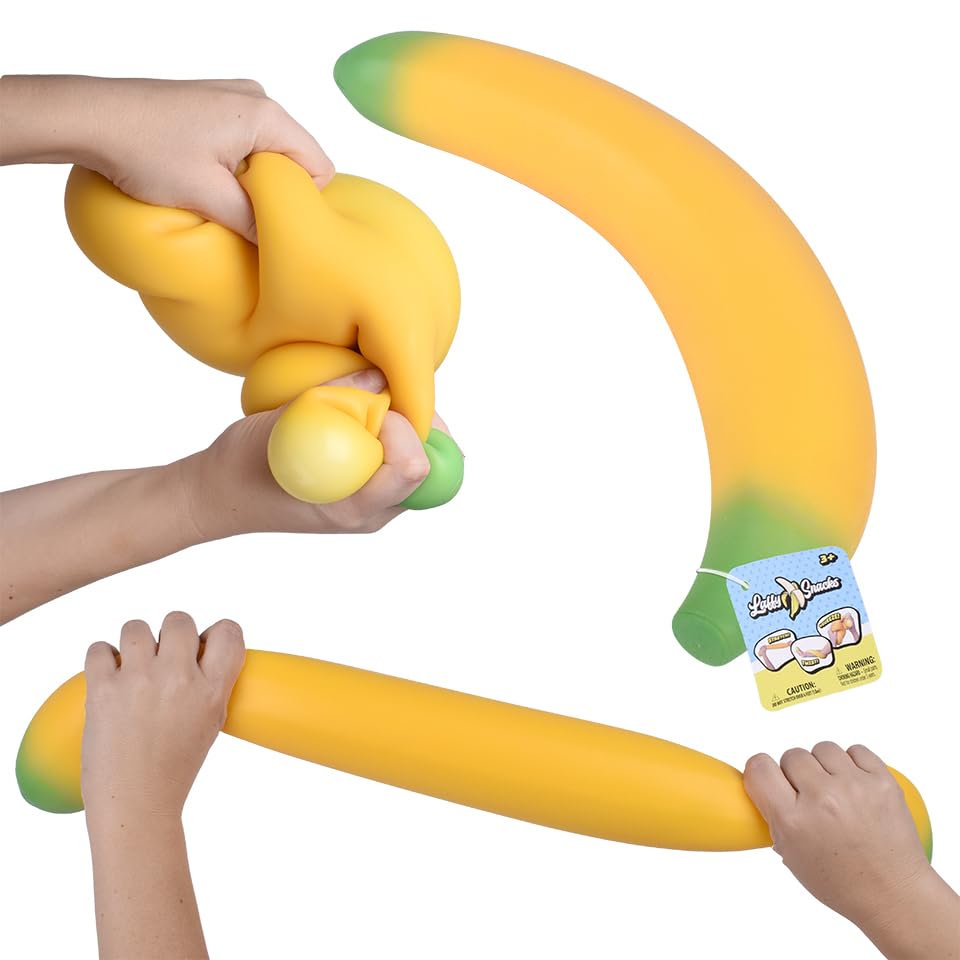 Toymendous Laffy Snacks, Squishy Banana Stress Ball Toy