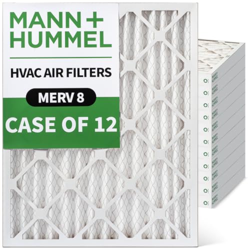 MANN+HUMMEL 18x24x2 MERV 8 Pleated 2" AC Furnace Air Filter. Case of 12
