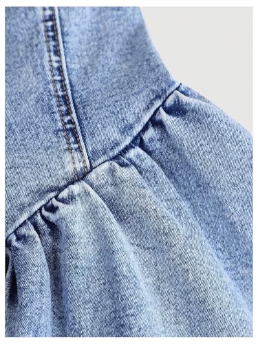 Floerns Girl's Cute Bowknot Backless A Line Denim Dress Sleeveless Halter Dresses4