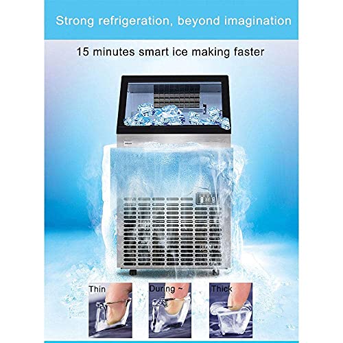 Ice Cube Maker Kommerzielle Eismaschine, 50 kg EIS pro 24 Stunden, einstellbare Dicke, 36 Würfel pro 15 min, ideal für… – Bild 7