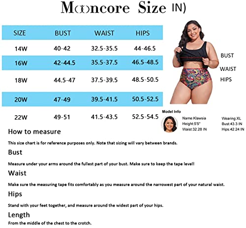 Mooncore Womens Plus Size Swimsuit High Waisted Tankini Bathing Suits Two Piece Flounce Bikini Swimsuit(Green, Xl) #TOP5