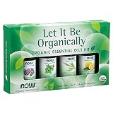 NOW Essential Oils, Let It Be Organically Kit, 4x10ml Including: Organic Lavender, Organic Tea Tree,
