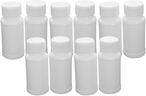 Bettomshin 10 botellas de plástico de polietileno de alta densidad de 2.0 fl oz (grado alimenticio), botella de fluoruro de laboratorio de boca