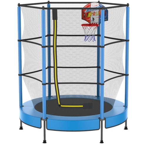 PILIN Kinder Trampolin Jumper 145 cm - Metallfedern, Sicherheitsnetz mit Reißverschluss,...
