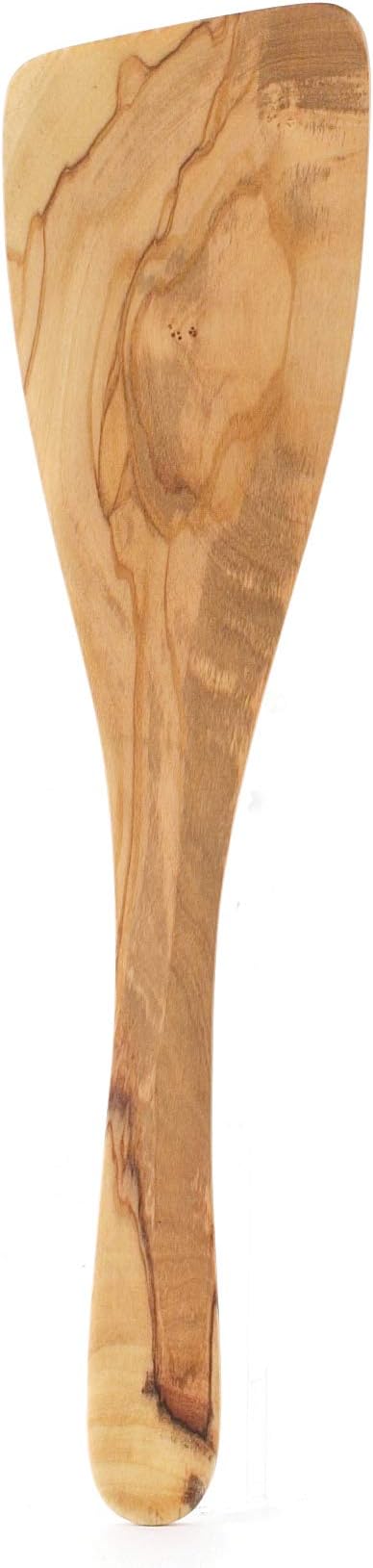 Eddington Italian Olive Wood Wide Spatula, Handcrafted in Europe, 12.5-Inches,Brown
