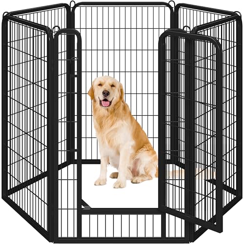 Yaheetech Recinto per Cani Grande 6 Pannelli 71 x 120 cm Conigli Animali Cuccioli per Casa da Interno e Esterno Giardino in Ferro Recinzione Rete Metallica Pieghevole e Portatile