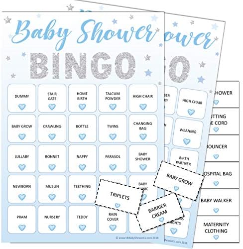 Baby Shower Bingo - Baby Shower Party Game For Up To 20 Players - Blue  Stars : Amazon.fr: Jeux Et Jouets