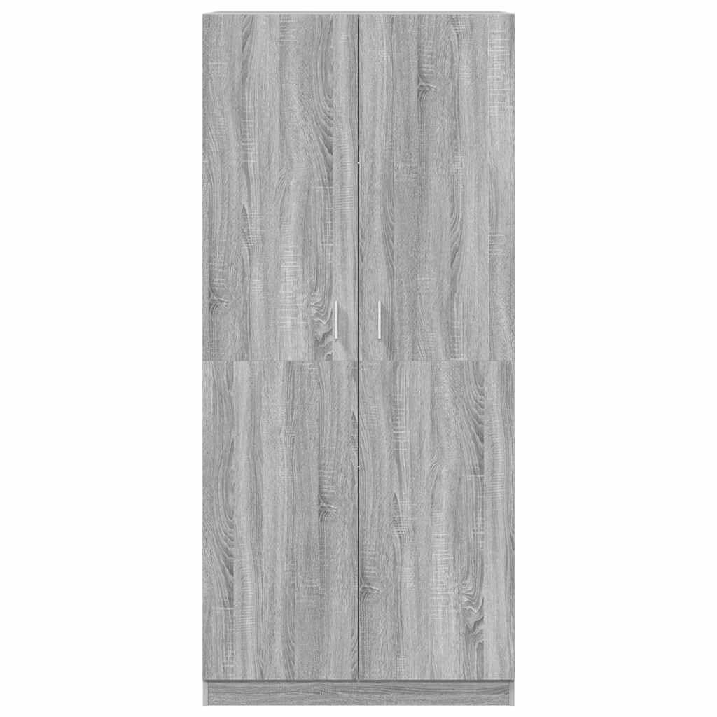 vidaXL Garde-Robe Armoire Organisateur de Maison Meuble de Rangement Chambre à Coucher Intérieur Sonoma Gris 90x52x200 cm Bois d'Ingénierie