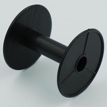 Bluemoona 20 PCS - Empty Plastic Wire Spools Bobbins Round Ends for Various Size Cord Ribbon Black