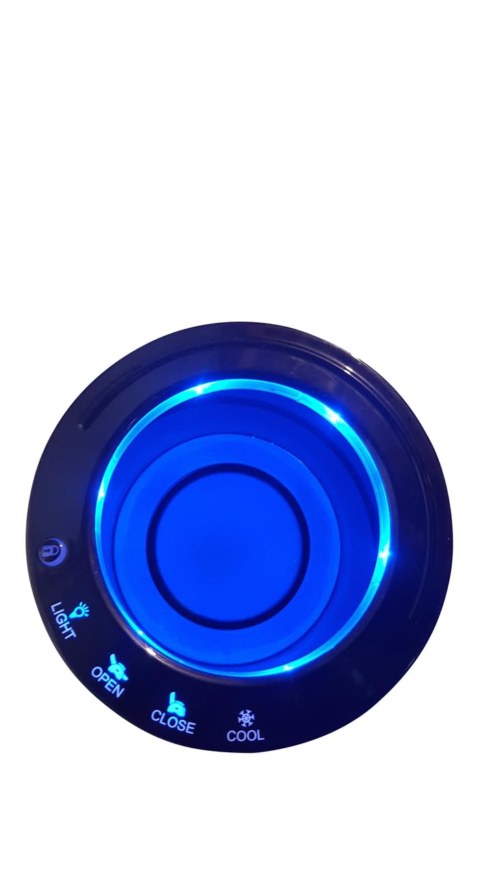 Touch Function Cup Holder with Drink Cooling Fan, Blue LED and Open Close Controls