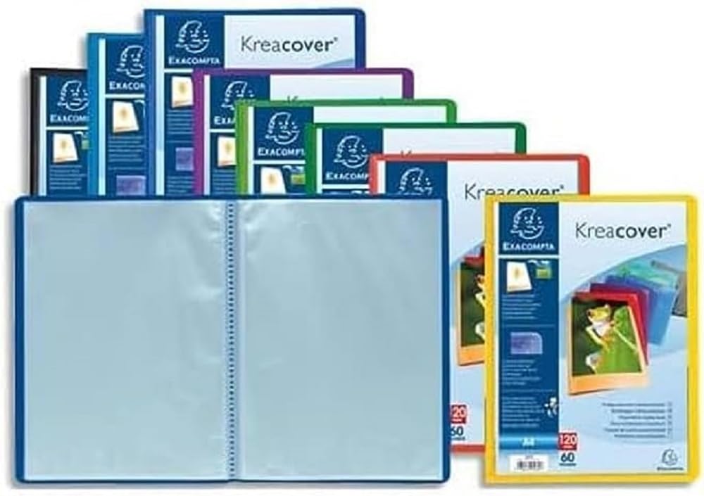 EXACOMPTA Protège document personnalisable PP Kreacover 80 vues Coloris Aléatoire
