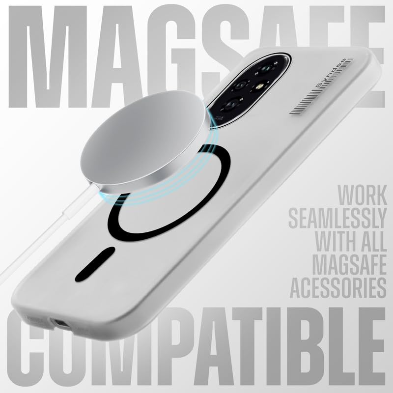 Image of Mr. Case Back Cover for Honor 200 5G Elegant Frosted White Translucent Back | Only Compatible with Wireless Magnetic Accessories | Anti-Scratch Shockproof Phone Case - Black