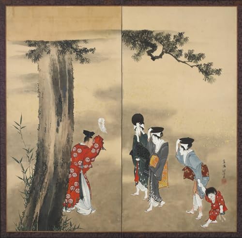 Tableaux Paravent Hokusai Prêtre Shintoïste Rompre la Monotonie d'un Bureau Neutre 60x90