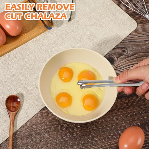 Egg Tools Chalaza Removal Tool, 3pcs Toothed Multipurpose Kitchen Tongs Stainless Steel Ice Clip Eggs Chalaza Remover Egg Separators for Food Cooking Pastry Cake Bakers Chef - Image 3