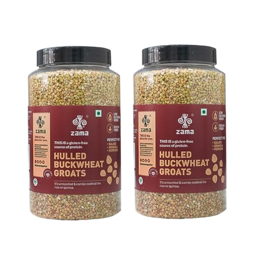 Image of Zama Organics Hulled Buckwheat Groats 1kg (Pack of 2) | Gluten Free | Excellent Substitute for Rice | Rich in Vitamins | Good Source of Protein | Healthy Grains | Kuttu Giri