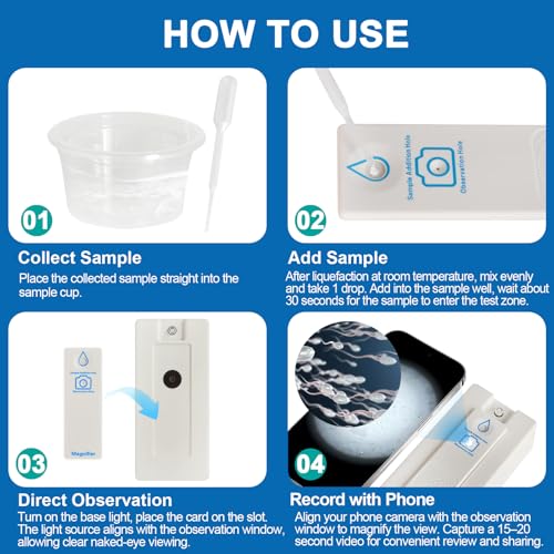 Image of Sperm Microscope & At-Home Semen Analysis Fertility Test - 2-in-1 Fertility Check for Men | Single-Use Male Wellness Device for Conception Readiness & Reproductive Health Awareness