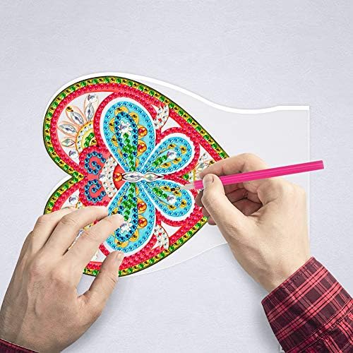 YUYUGO Diamond Painting Kit with Led Night Light,7 Colors Changing Bedside Desk Table Lamp DIY Diamond Painting Arts Craft-Butterfly Heart