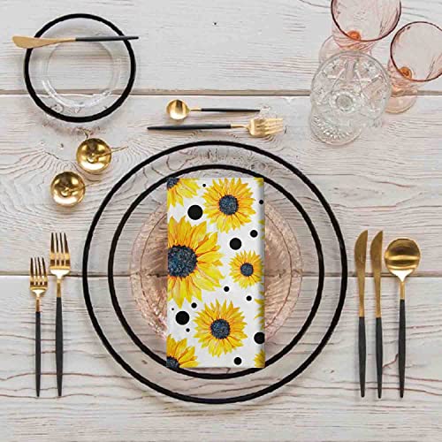 Lingsisi Dinner Cloth Napkins, Set Of 6 , Soft & Durable Reusable Polyester Sunflower Napkin For Kitchen, Restaurant, Weddings, 20X20 Inch (Fj6) #TOP4