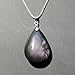 Bella Jade Teardrop Pendant Necklace Made of Rainbow Obsidian Gemstone, w 18