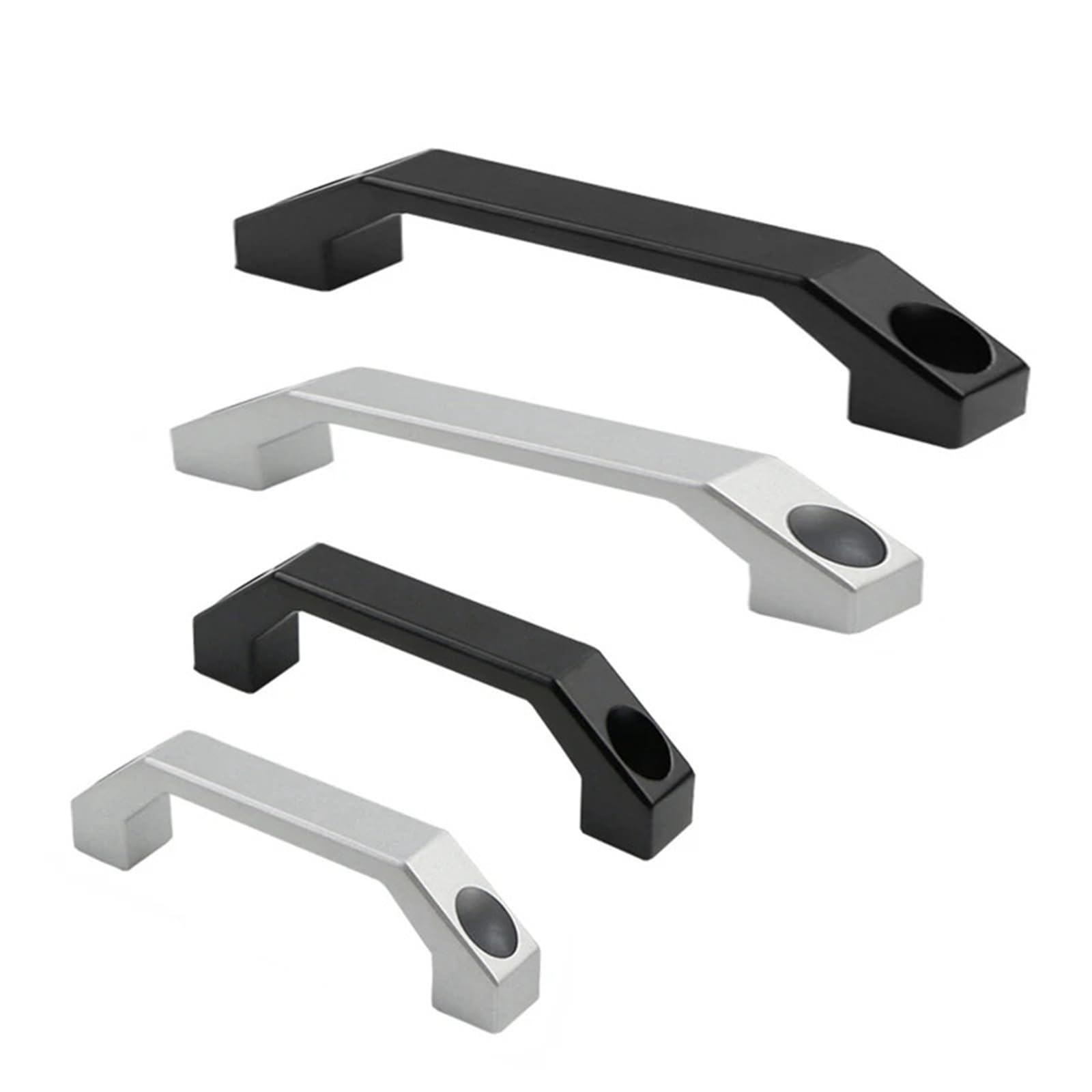 Manija cuadrada de aleación de aluminio de 130mm en acabado cromado para puertas