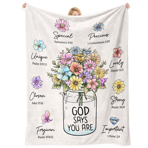 Christian Gifts for Women, Christian Blanket with Flowers, Birthday Gifts