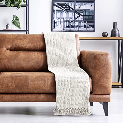 Emma Barclay Honeycomb Throw 50 x 60 Ivory, 100% Cotton, 50x60 (127x152cm), 50x60" (127x152cm) - Image 3