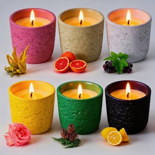 6-Pack Colorful Ceramic Candles